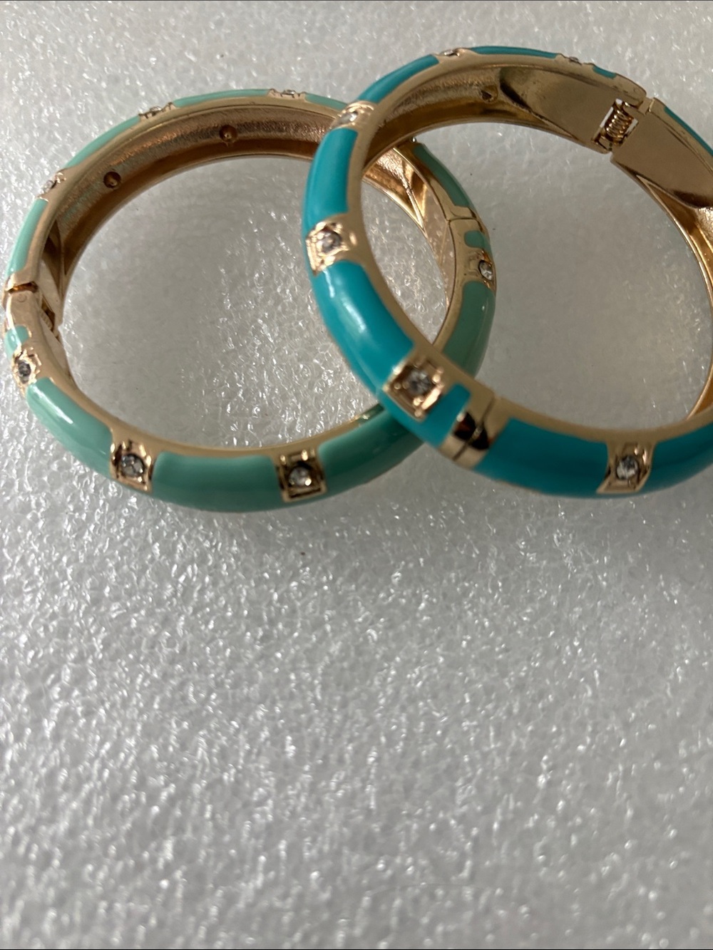 Gold-Plated Turquoise Enamel with Crystals cz request one color